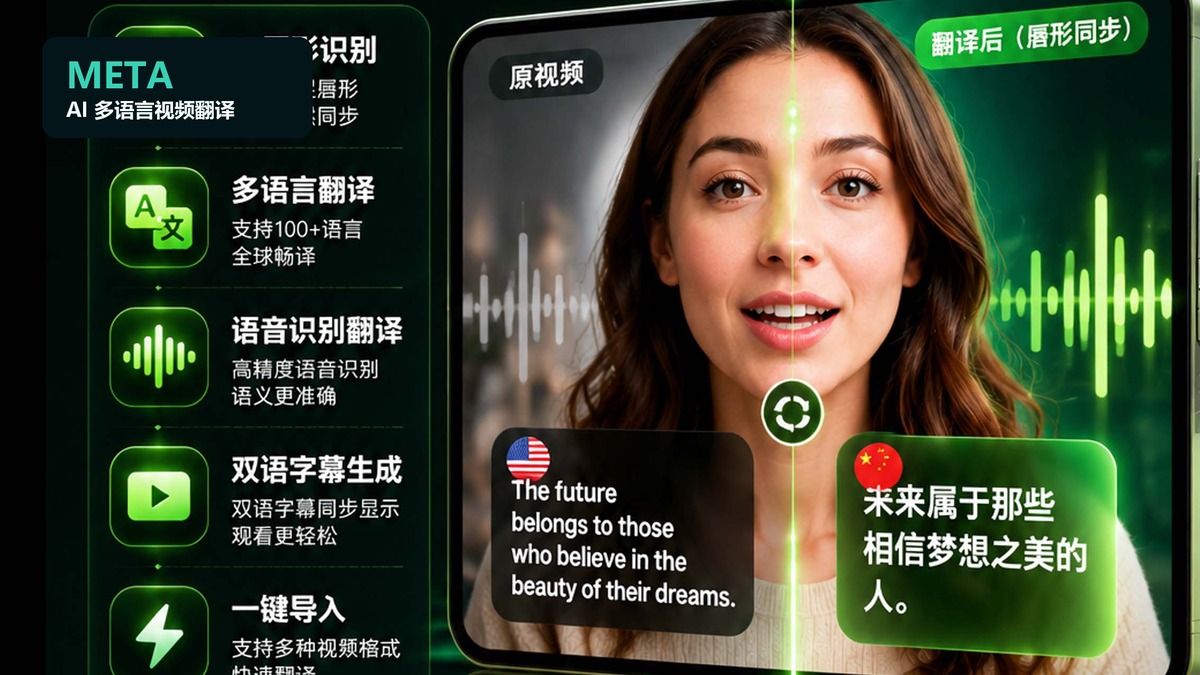 META AI 短视频多语言翻译软件